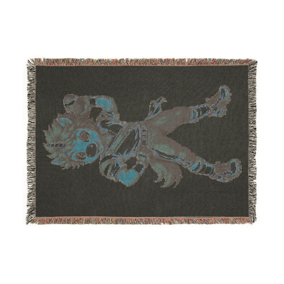 Football Player Unicorn Woven Blanket, Personalized Football, Red Gold Football Blanket, Game Day Throw, Senior Football Gift