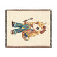 Poppy Unicorn Artist Woven in the USA Cotton Throw Blanket: Jacquard Tapestry Keepsake