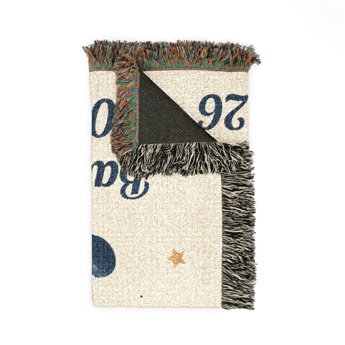 It's a Boy Personalize Name Date Unicorn Cotton Throw Blanket, Jacquard Tapestry Keepsake
