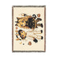 Halloween Unicorn Couple Woven Blanket, Mummy and Moon Witch Throw, Spooky Cute Fall Décor, Halloween Gift for Couples