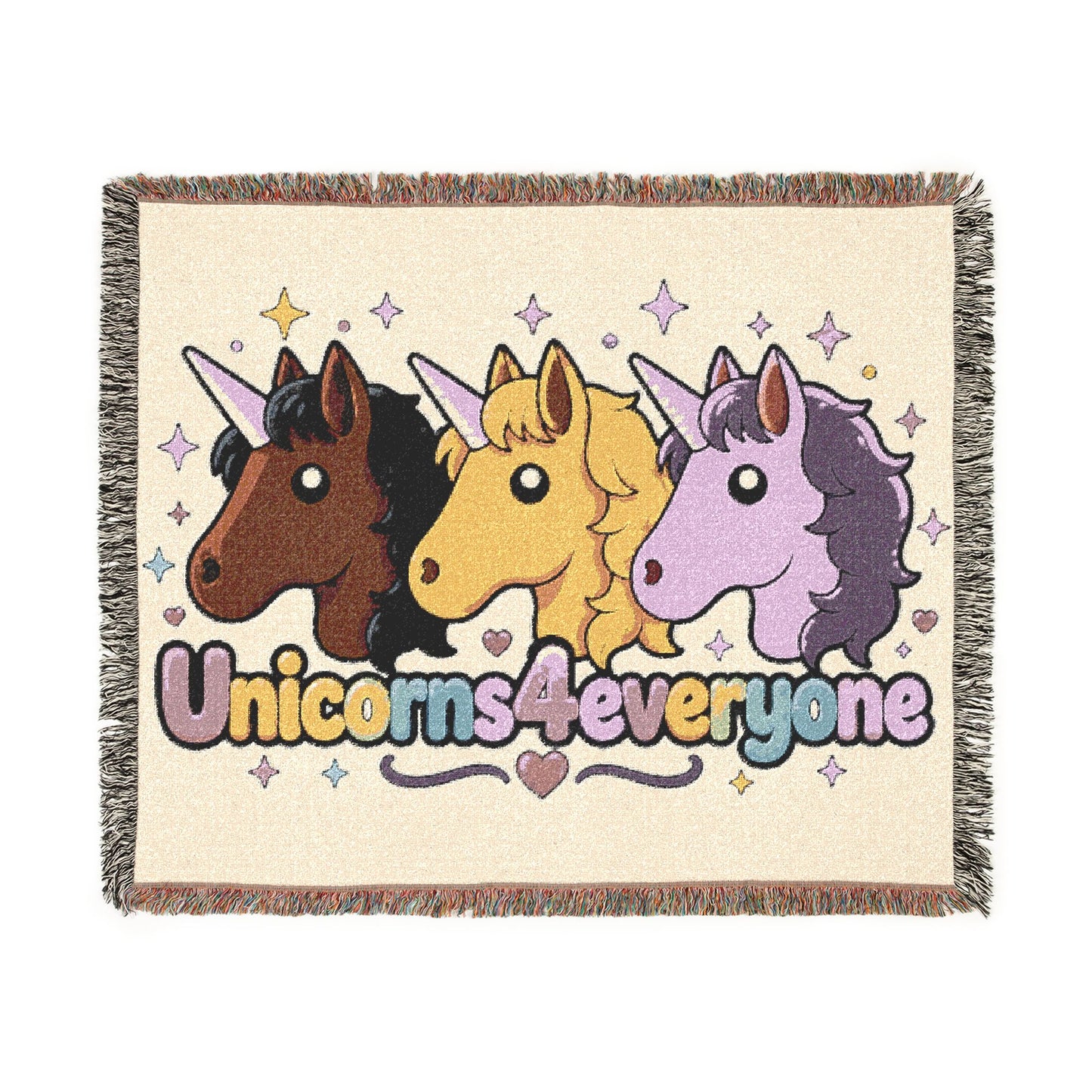 Beyond the last Unicorns Magical Unicorn 100% Cotton Woven Throw Blanket Original Artwork Heirloom Keepsake Fringe unicorns4everyone
