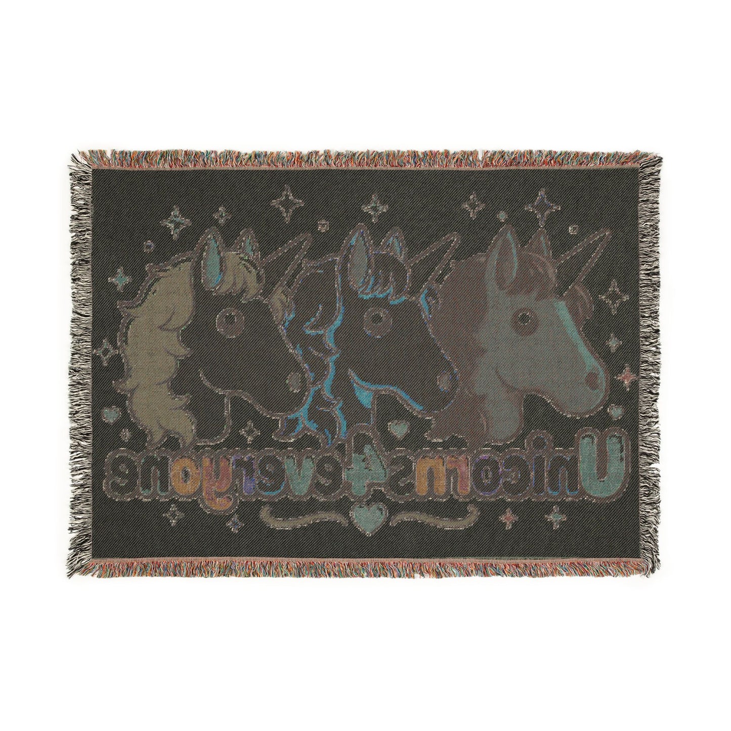 Beyond the last Unicorns Magical Unicorn 100% Cotton Woven Throw Blanket Original Artwork Heirloom Keepsake Fringe unicorns4everyone