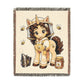 Beeatrice Unicorn Beekeeper Cotton Jacquard Woven Throw Blanket USA Made Heirloom Tapestry
