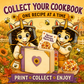 Kids Halloween Popcorn Ball Recipe PDF, Illustrated Digital Printable Cooking Activity, Harvest Holiday Treat fun for the whole family