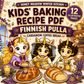 Kids Christmas Bread Recipe PDF, Finnish Joululimppu Sweet Rye Loaf, Limppu, Illustrated Holiday Baking Activity fun for the whole family