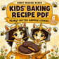Illustrated Peanut Butter Stuffed Chocolate Cookies kids Baking Recipe PDF fun for the whole family
